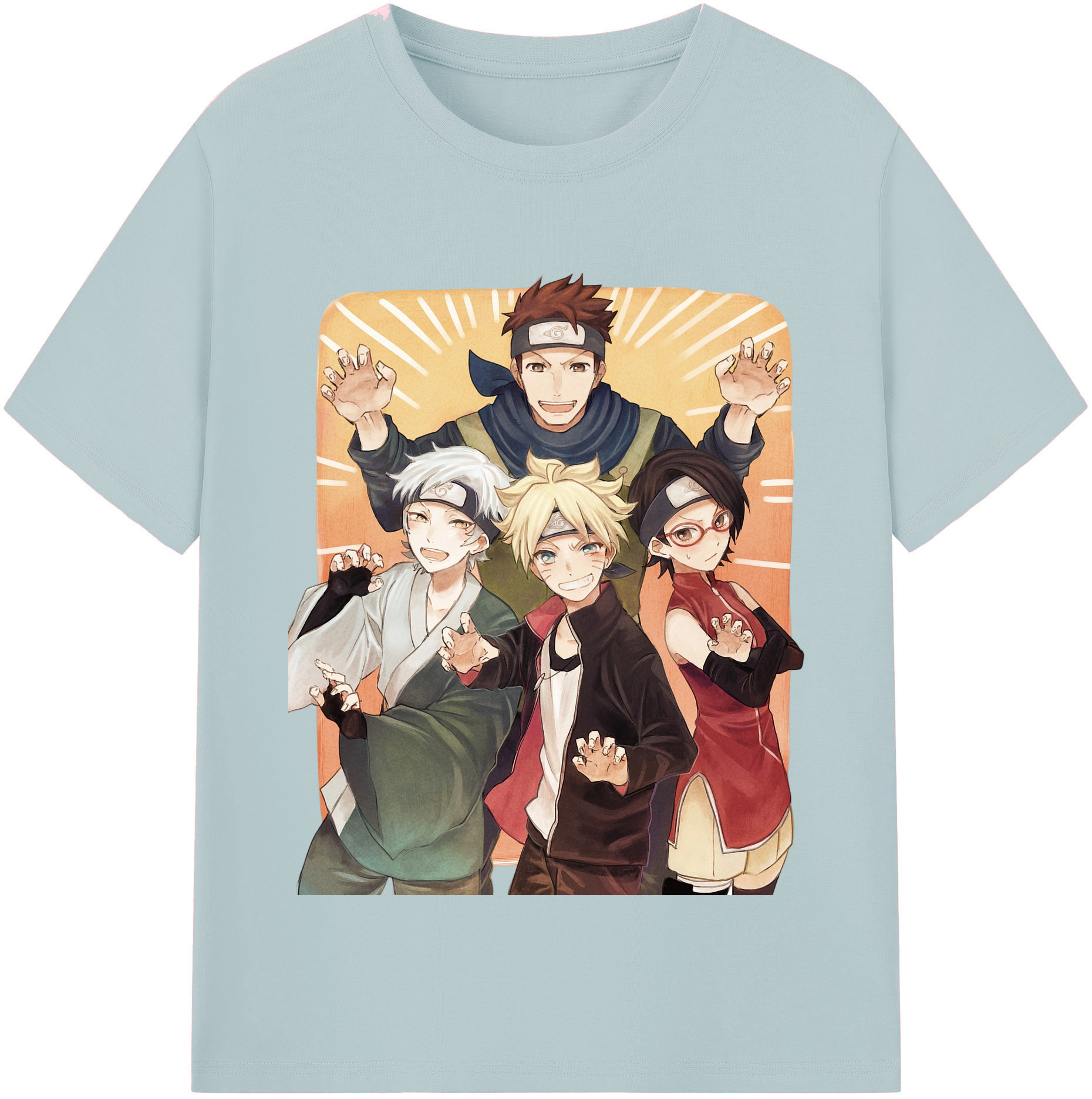 （画像用） NARUTO -ナルト- うちは サラダ Uchiha Sarada 綿100％半袖Tシャツ（フロントプリント）